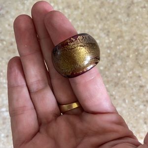 Murano Purple & Gold Glass Ring